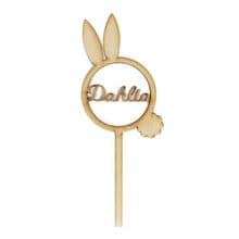 Personalised Bunny Wand Laser Cut from 3mm or 4mm MDF Easter Gift idea Your Name